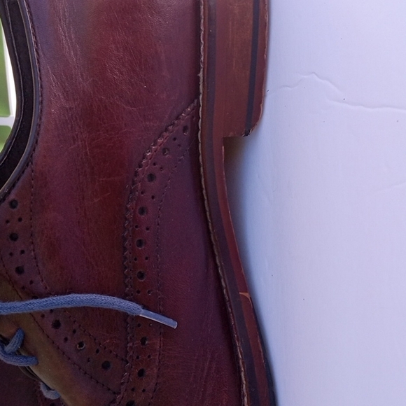 Aston Grey Men's leather Oxfords, 9.5,  Burgundy Brown, Pre-owned - Picture 9 of 14